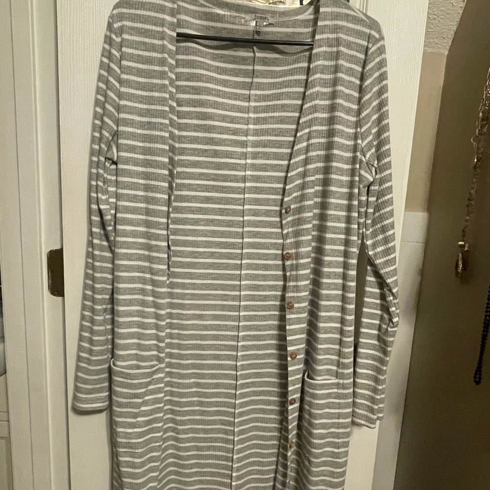 Long striped cardigan